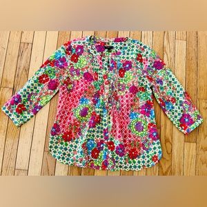 Talbots size SP abstract/ floral top